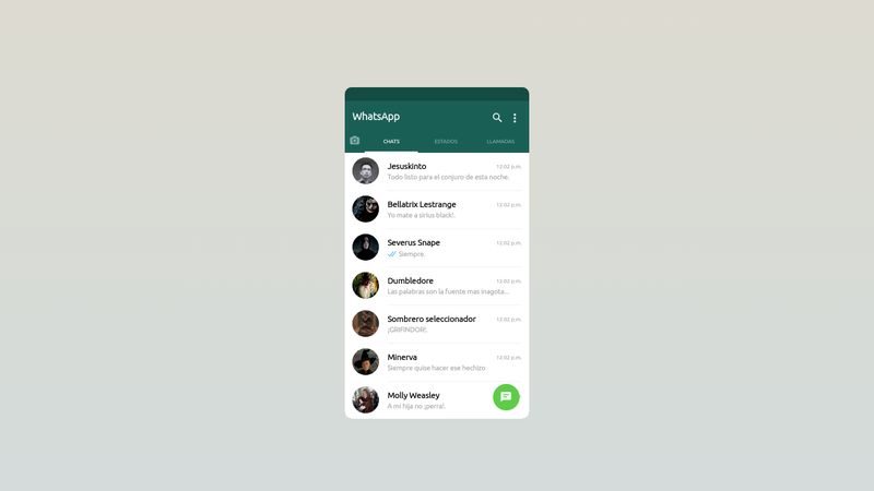 WhatsApp Chat Layout