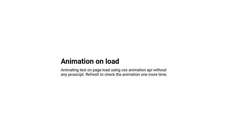Pure CSS Animation on Page load