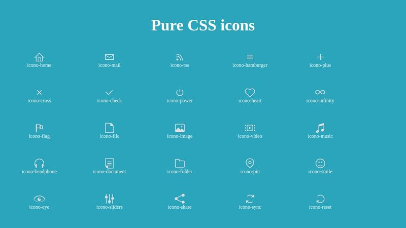 Pure CSS icons Pure CSS icons
