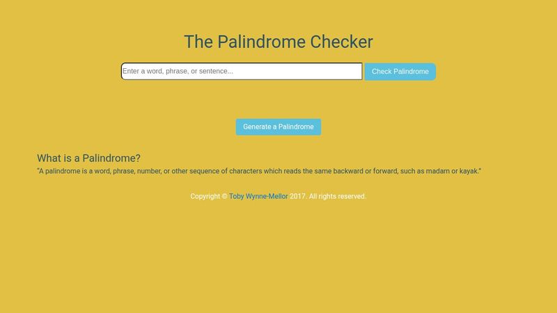 The Palindrome Checker