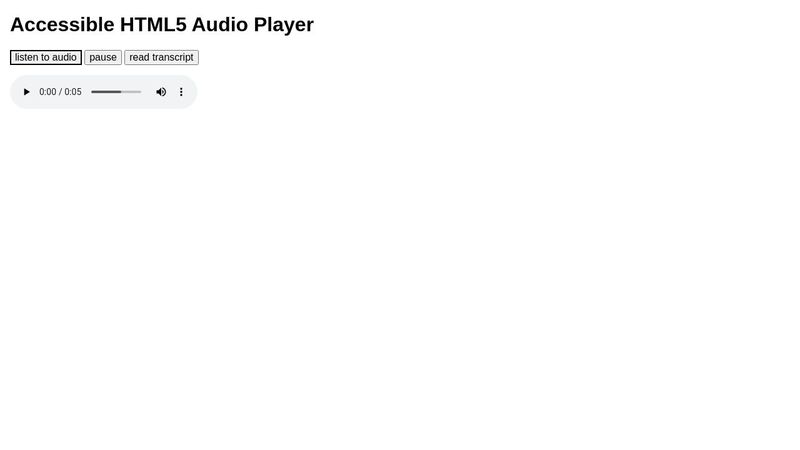 Accessible HTML5 Audio Player
