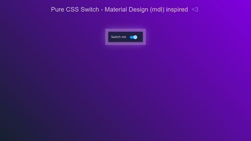 Pure CSS Switch - Material Design (mdl) inspired - Script Codes