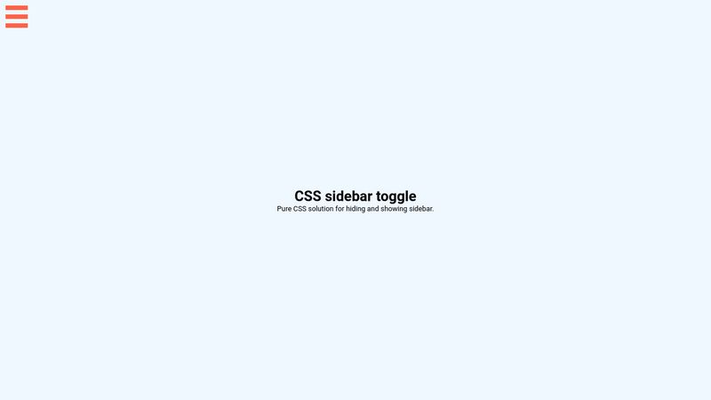 CSS sidebar toggle