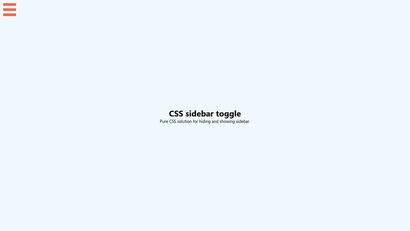 CSS sidebar toggle CSS sidebar toggle