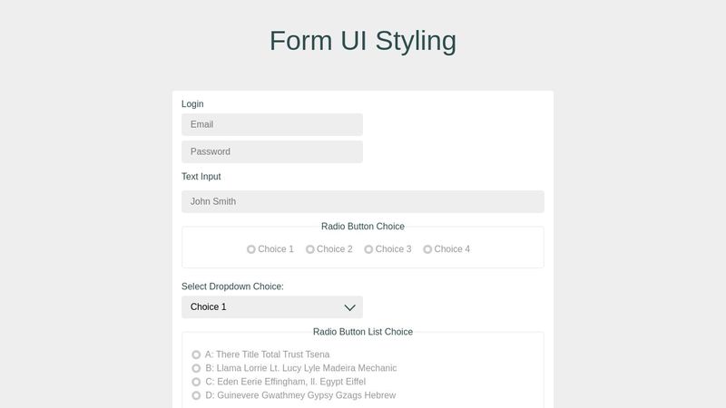 CodePen - Form UI Styling
