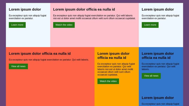 CSS grid squares layout