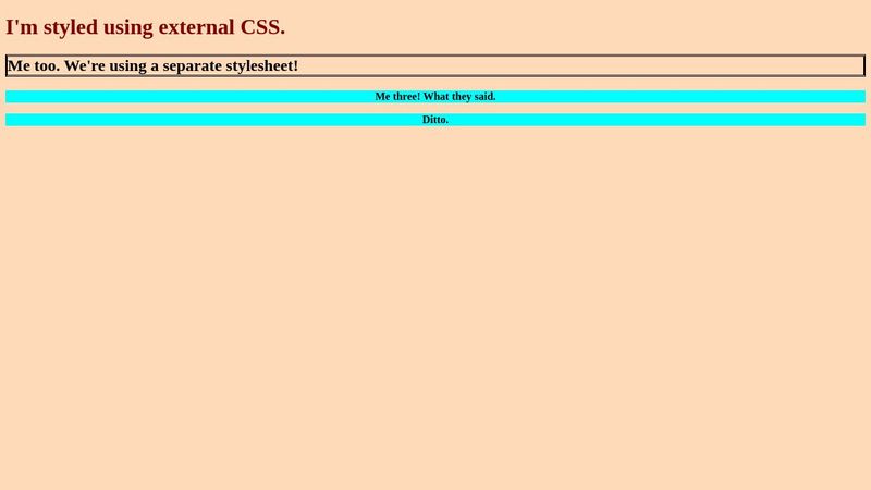 External CSS Example