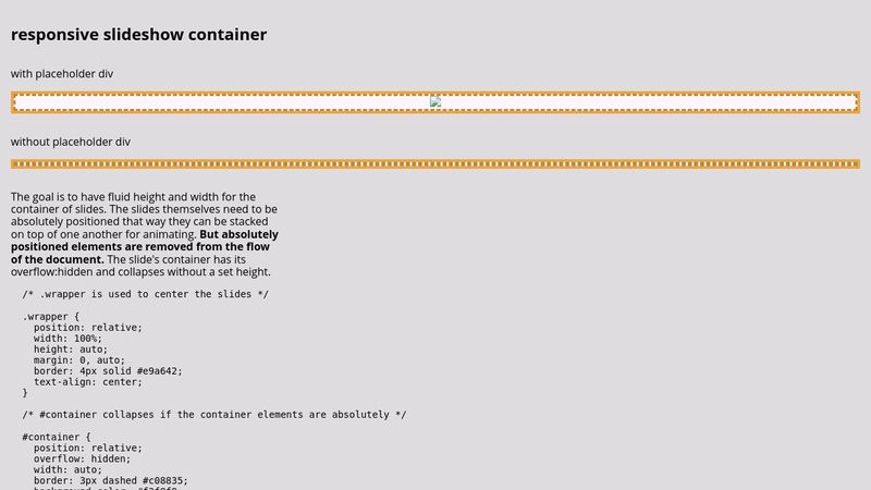 Responsive Slideshow Container
