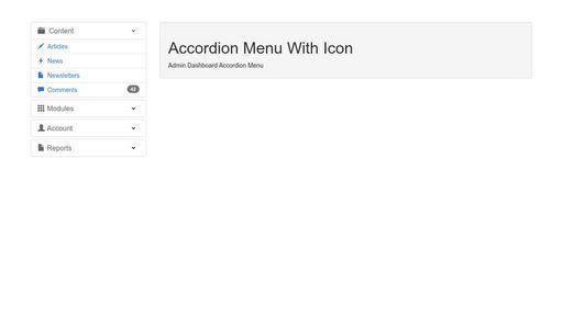 Accordion Menu With Icon - Script Codes