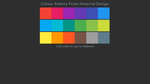 Colour Palette From Material Design - Script Codes