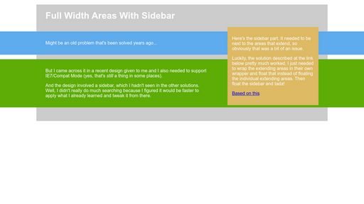 Full Width Areas With Sidebar - Script Codes