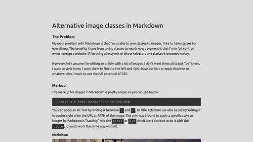 Alternative Image Classes in Markdown - Script Codes