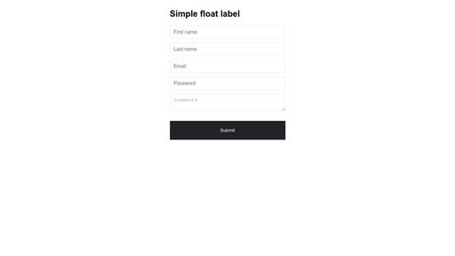 Simple float label - Script Codes