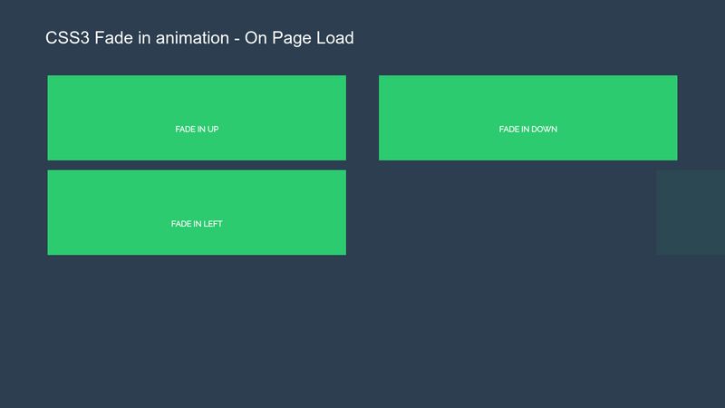 CSS3 Fade in animation - On Page Load