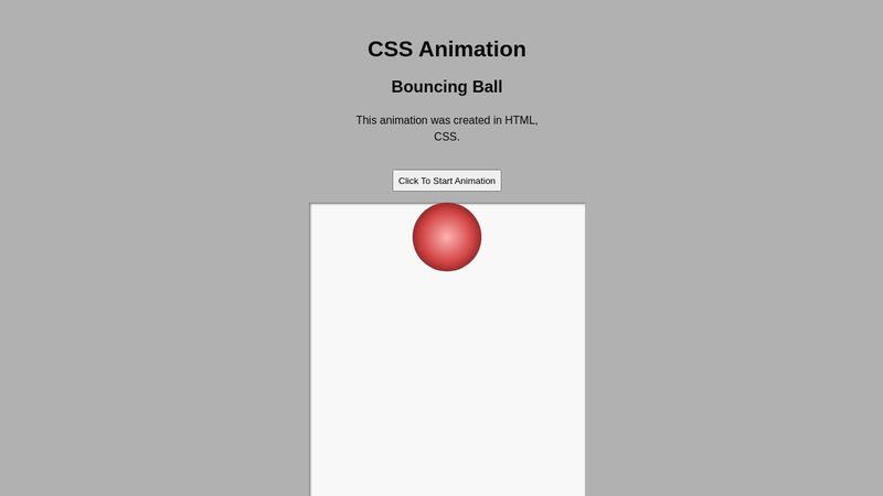 CSS Animation: Bouncing Ball CSS Animation: Bouncing Ball