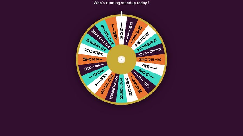 Standup Wheel of Fortune