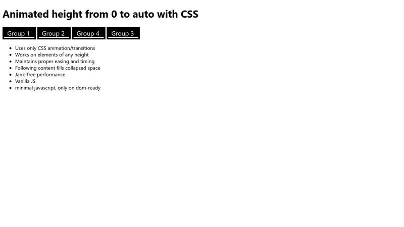 Animate height from 0 to auto with CSS Animate height from 0 to auto with CSS