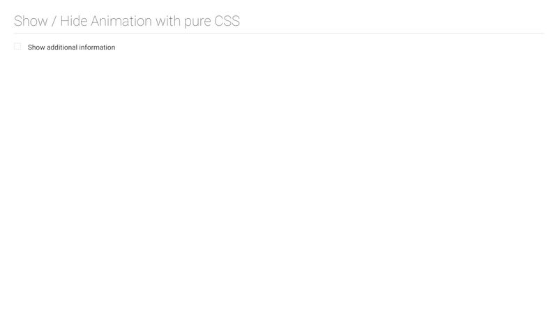 Show / Hide Animation with pure CSS