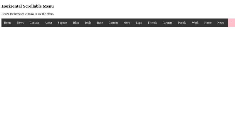 Horizontal Scrollable Menu