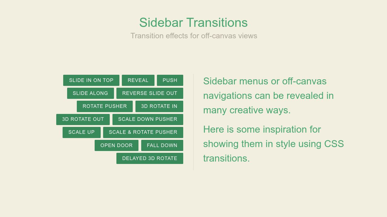 Sidebar Transitions