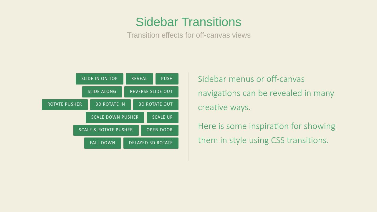 Sidebar Transitions Sidebar Transitions