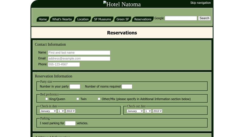 Hotel Reservation Form