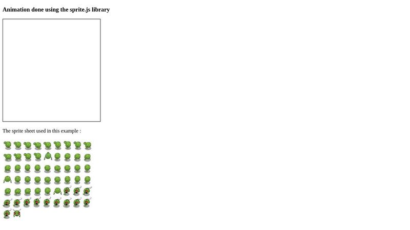 JS animate a sprite in an HTML5 canvas using the library JS animate a sprite in an HTML5 canvas using the library