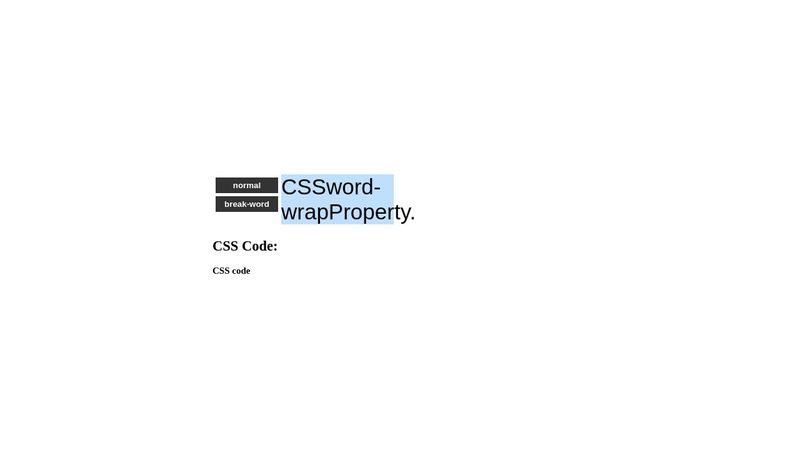 CSS word-wrap Property