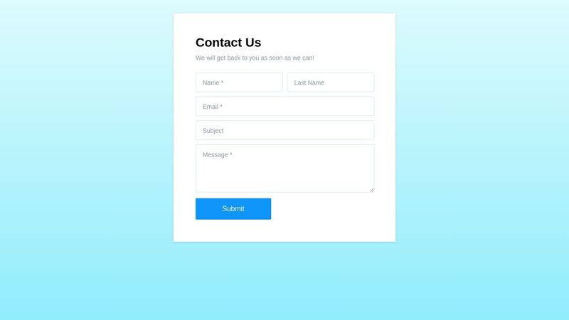 Contact Form with animated labels