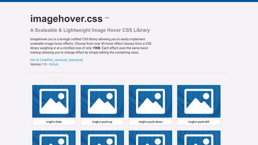 Imagehover.css - An Image Hover CSS Library - Script Codes