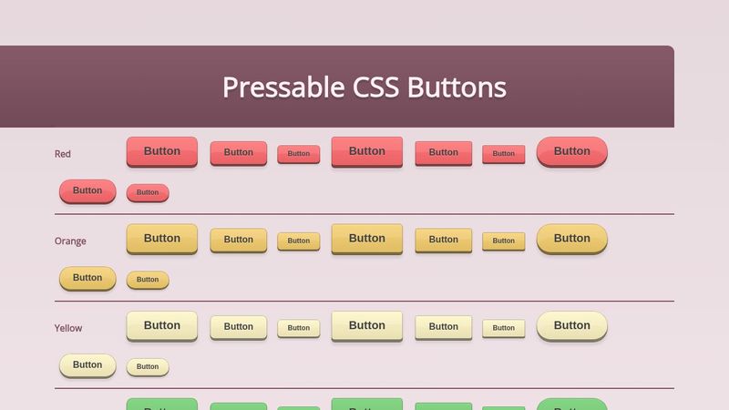 Pressable CSS Buttons