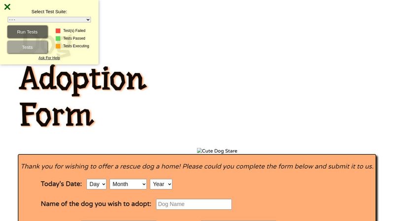 Dog Adoption Form Dog Adoption Form
