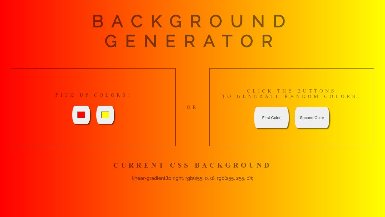 Background Generator - JS DOM manipulation