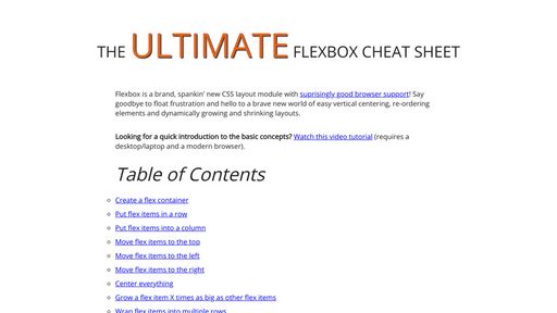 The Ultimate Flexbox Cheat Sheet - Script Codes