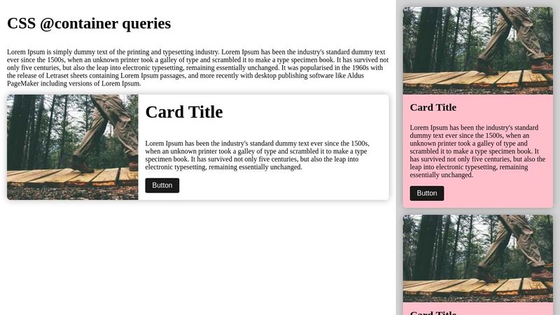 CSS @container queries