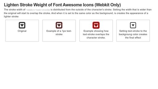 Reduce Stroke of Font-Awesome Icons - Script Codes