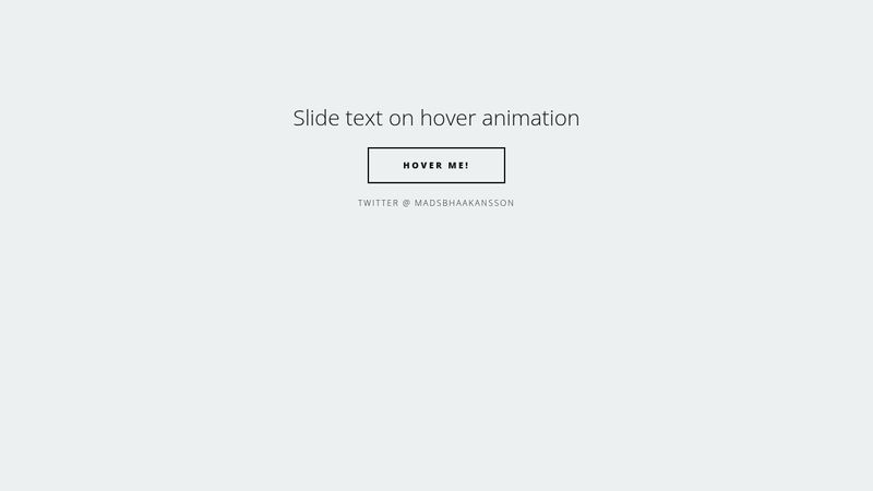 Slide text on hover animation Slide text on hover animation