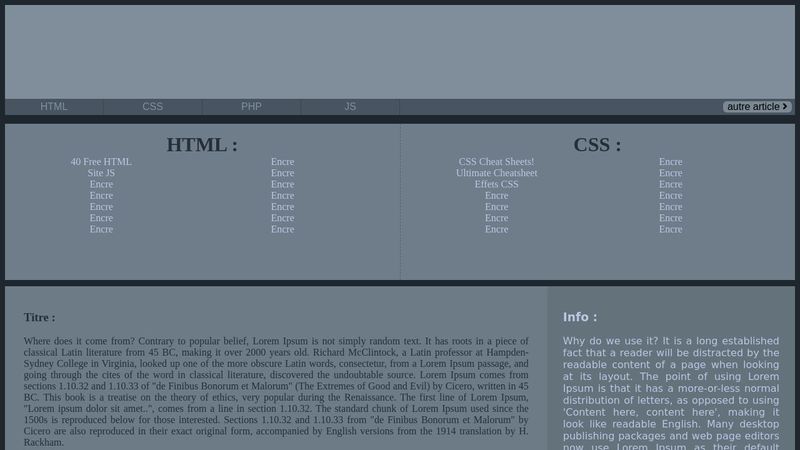 exemple page web (html/css only and responsive)