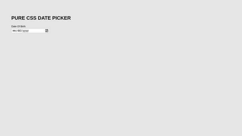 PURE CSS Date Picker