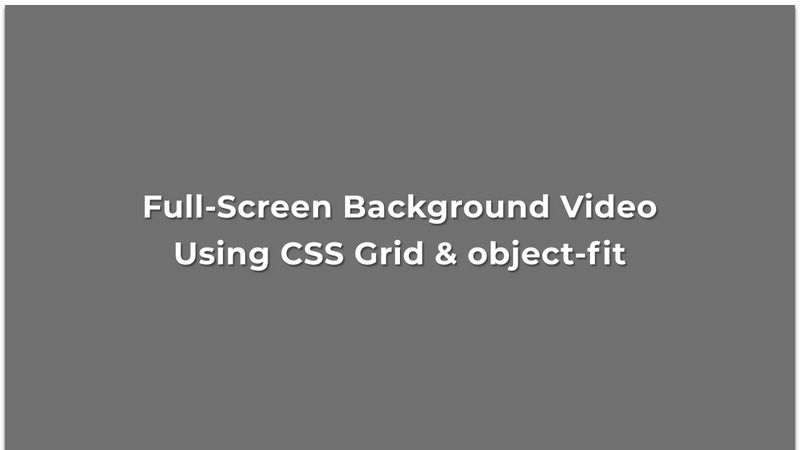CodePen - video using CSS grid and object-fit
