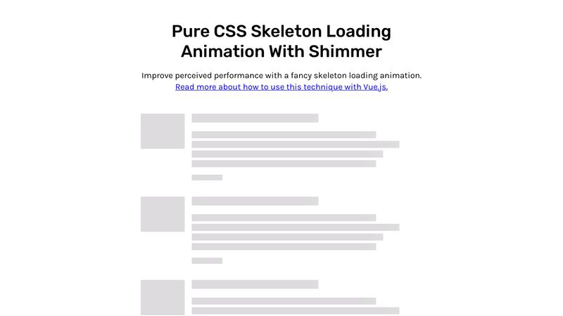 Pure CSS Skeleton Loading Animation With Shimmer