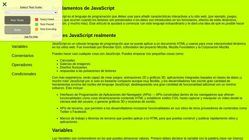 Página de documentación técnica Página de documentación técnica