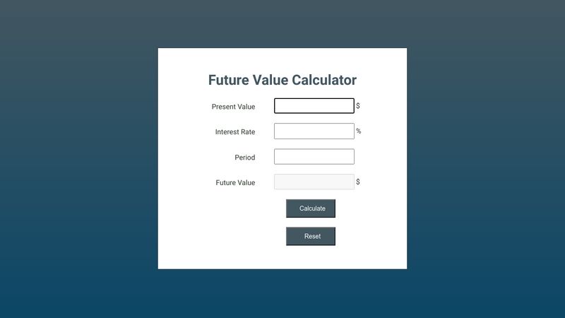 Value calculator future Future Value