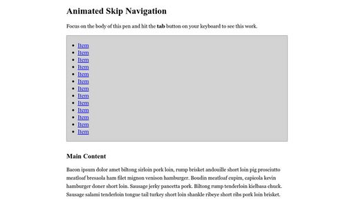 Animated Skip Nav - Script Codes