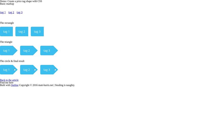 Demo: Create a price tag shape with CSS