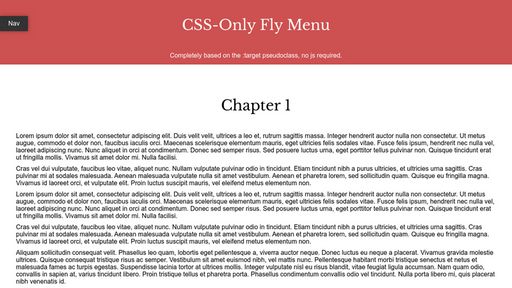 CSS-Only Fly Menu - Script Codes