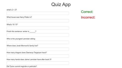 Simple Quiz App - Script Codes