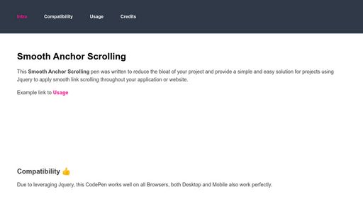 Smooth Anchor Scrolling - Script Codes