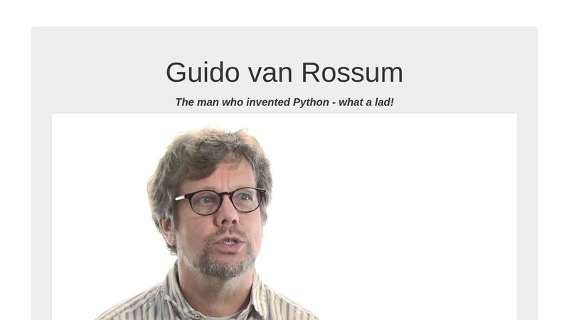 Guido Van Rossum Tribute Page