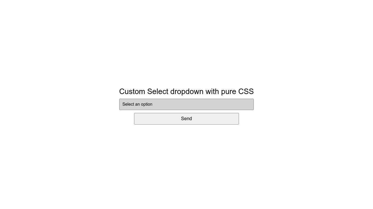 Pure Css3 Select Dropdown